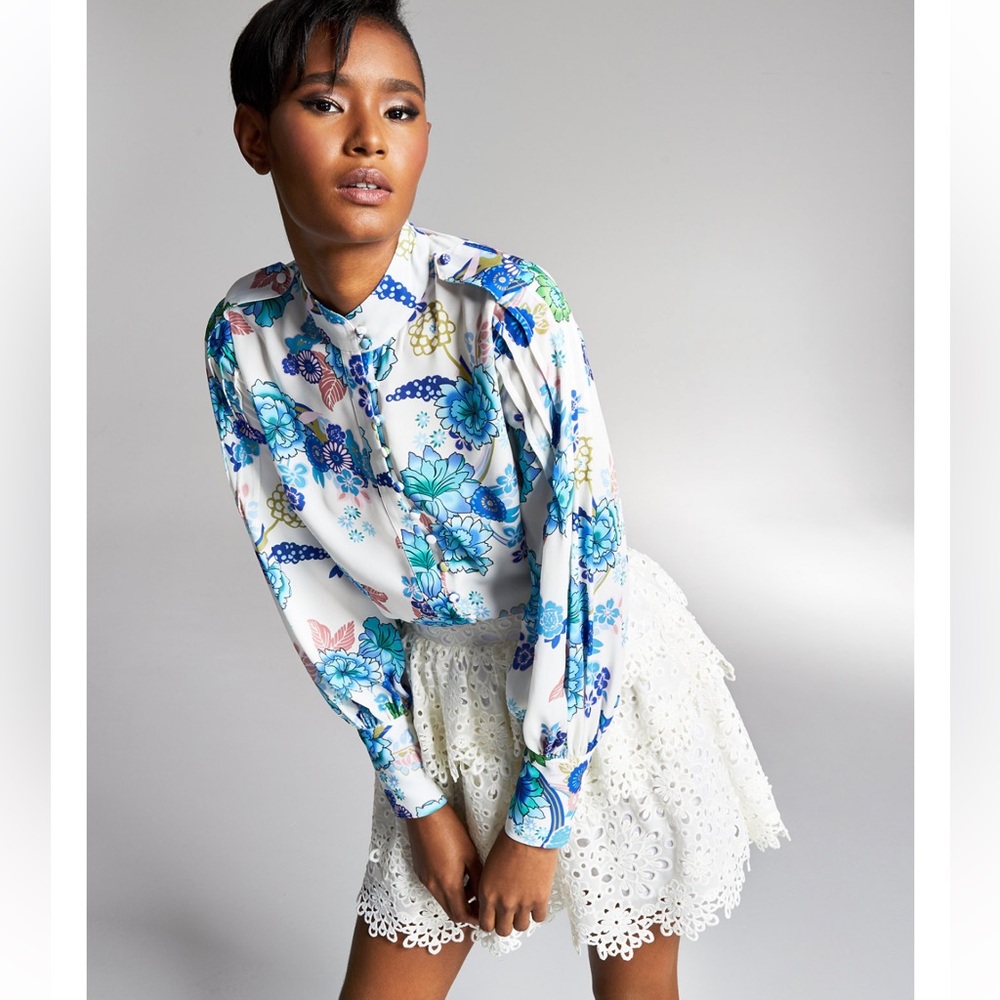 INC VS Misa Hylton for Stand Collar Woven Blouse, Created for Macy's SIZE S NWT